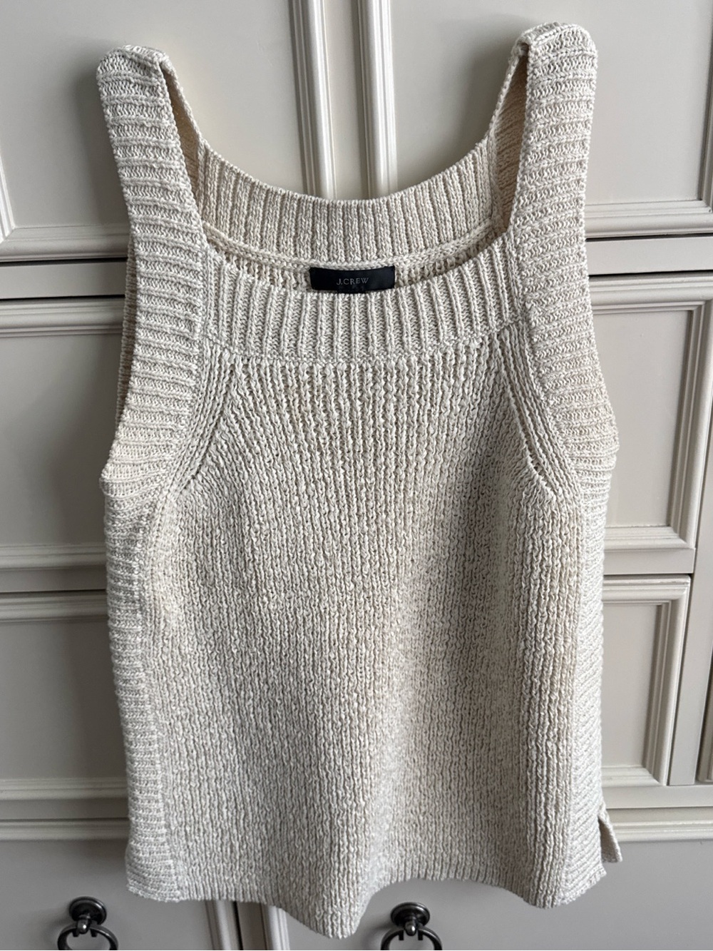 J. Crew Cream Ribbed Knit Sweater